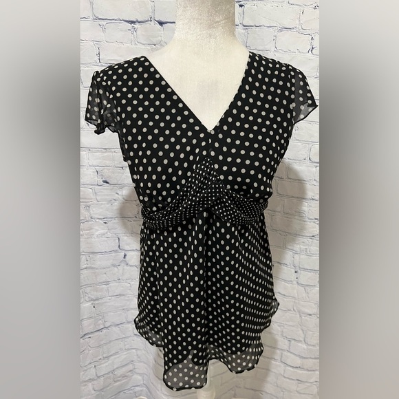 Motherhood Maternity flutter sleeve blouse/tunic, size Small, flowy, lined - Picture 1 of 4